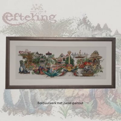 Ingelijst borduurwerk met Efteling-motief