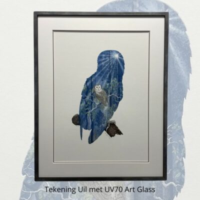 Tekening van een uil met passe-partout