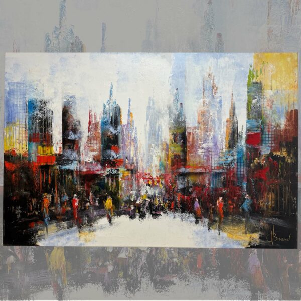 Stadsgezicht New York, schilderij van Henry Brand